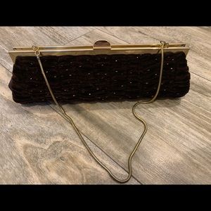 Brown velvet purse
